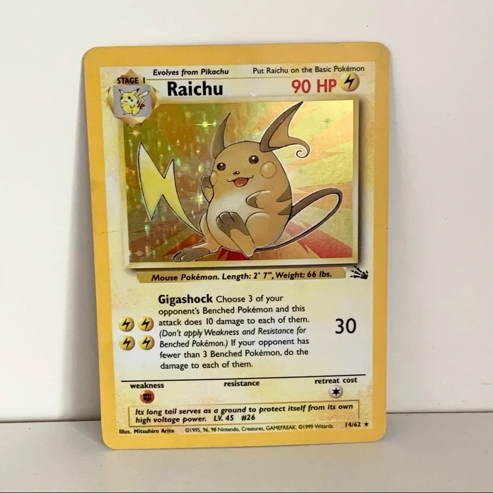 Raichu Fossil Set Unlimited 14/62 Holo